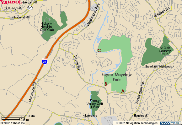 Map of Boyce-Mayview Park Area